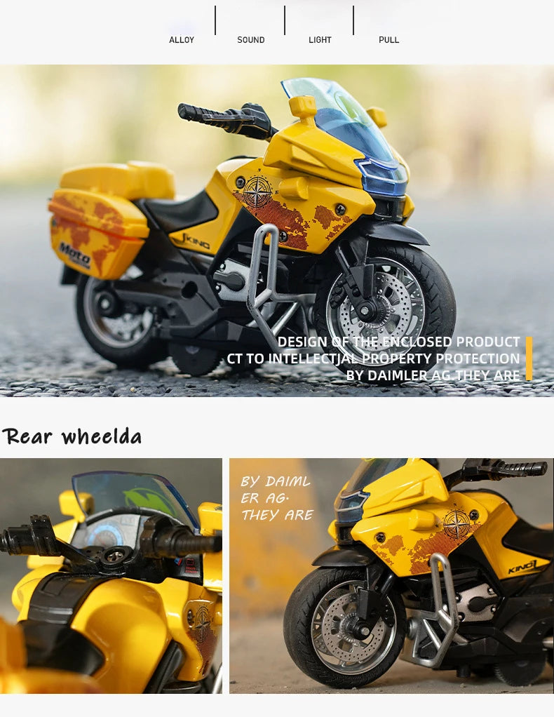 Car Model Alloy Pull Back Motorcycle Men's Locomotive
