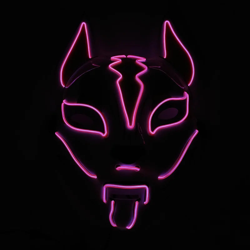 Glowing  Demon Slayer Mask Cosplay Japanese Cartoon