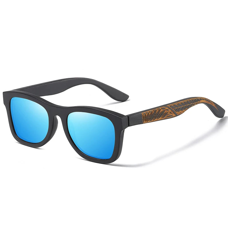 GM Handmade Black Bamboo Wooden Frame Sunglasses