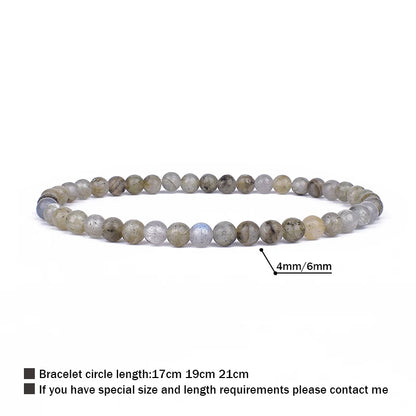 Mini Energy Charm Bracelet Natural Stone Beads Yoga Healing