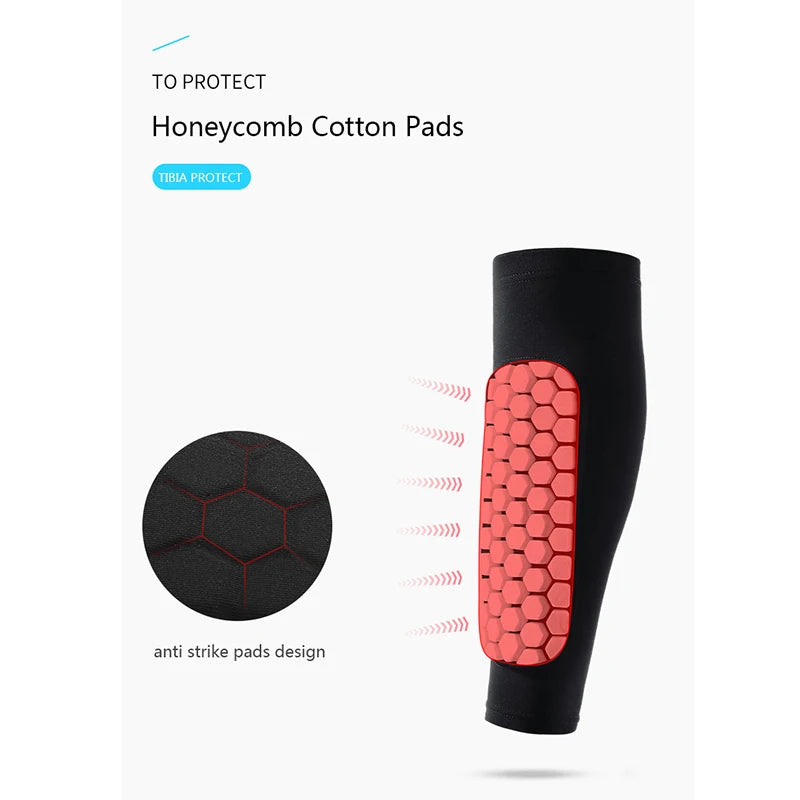 1 PC Leg Sleeves Shin Guards Shockproof Honeycomb