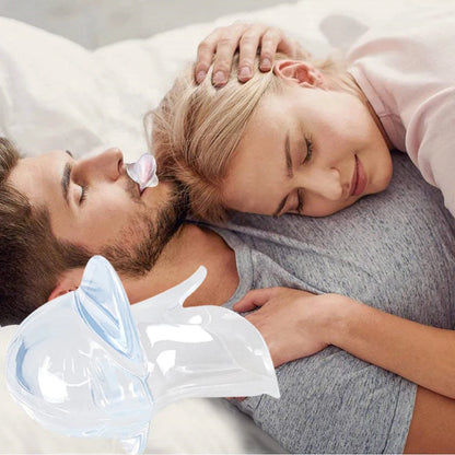 1pcs/1box Silicone Anti Snoring Tongue Retaining Device Sleep