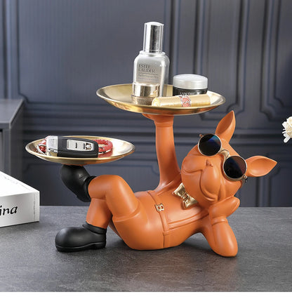Bulldog Animal Figurines Cool Dog Statue Sculpture Decoration