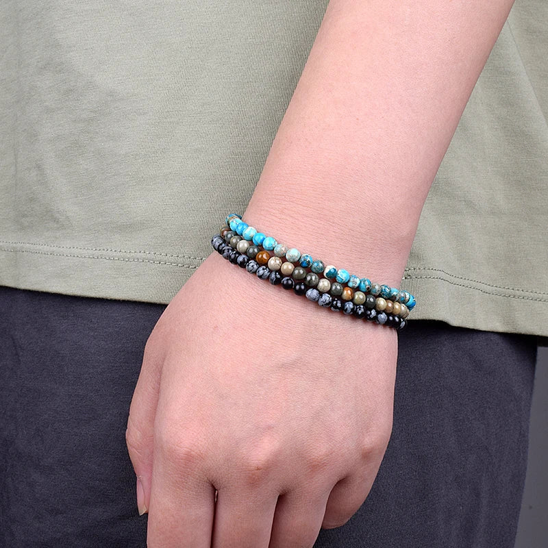 Mini Energy Charm Bracelet Natural Stone Beads Yoga Healing