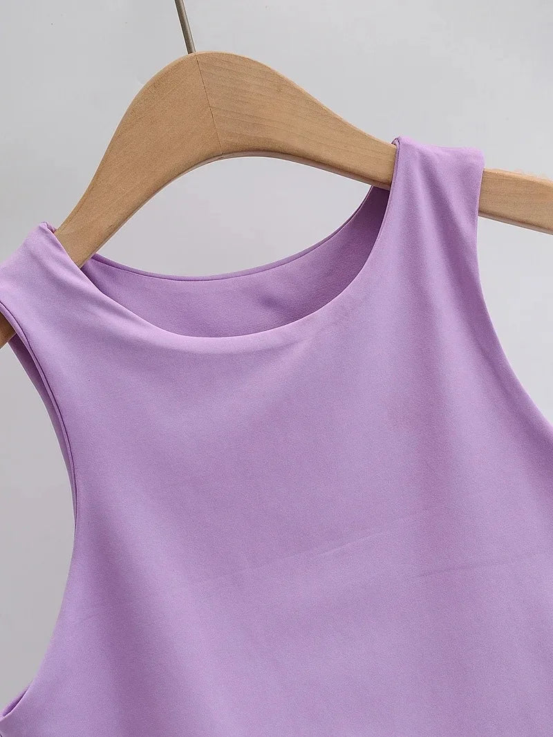 Summer Fashion Women Sexy Slim Tops O-neck Sleeveless