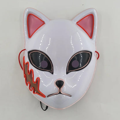 Glowing  Demon Slayer Mask Cosplay Japanese Cartoon
