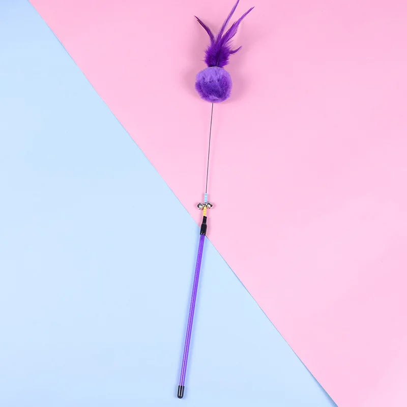 Funny Kitten Cat Teaser Interactive Toy Rod