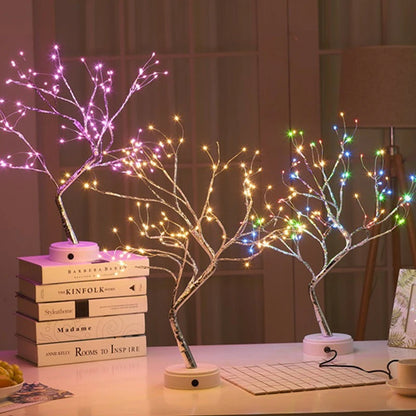 LED Night Light Mini Christmas Tree Copper Wire Garland