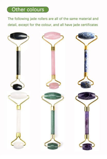100% Natural Stone Gua Sha & Jade Roller Set