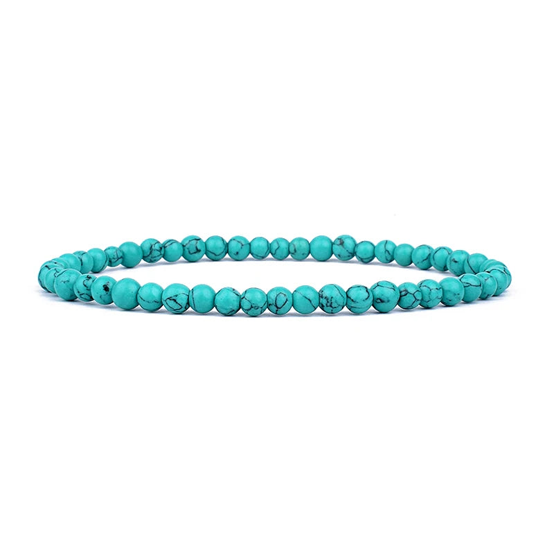 Mini Energy Charm Bracelet Natural Stone Beads Yoga Healing