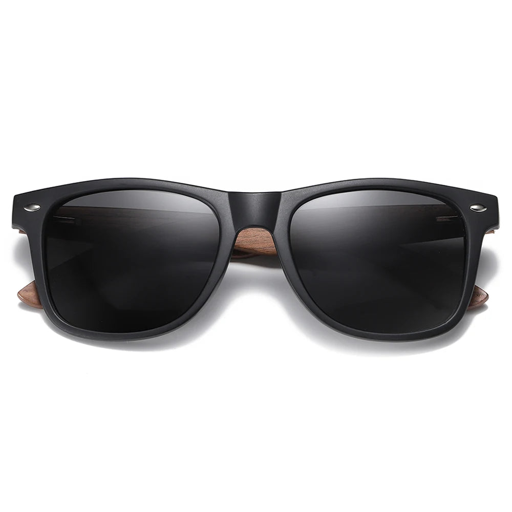 GM Handmade Walnut Wooden Eyewear Polarized Mirror Sunglasses