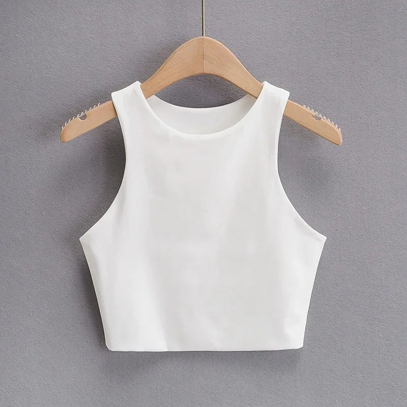 Summer Fashion Women Sexy Slim Tops O-neck Sleeveless