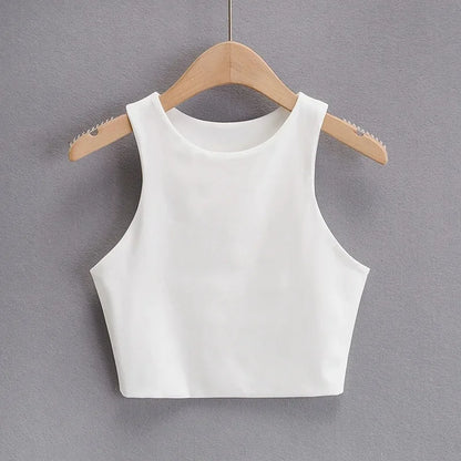 Summer Fashion Women Sexy Slim Tops O-neck Sleeveless
