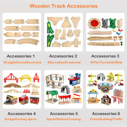 New Kinds Wooden Track Parts Beech Wooden Railway Train