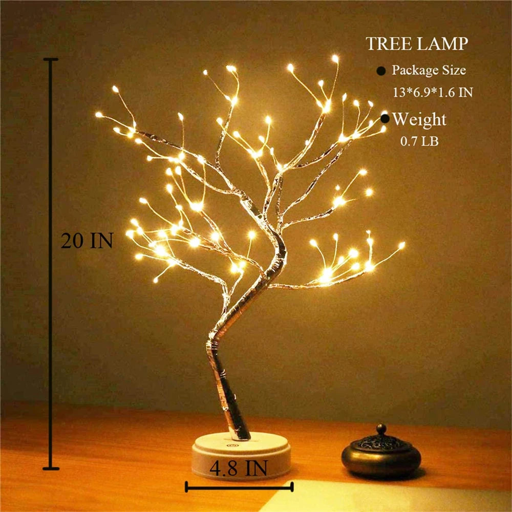 LED Night Light Mini Christmas Tree Copper Wire Garland