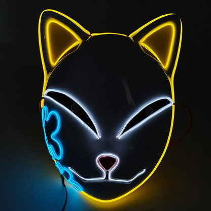Glowing  Demon Slayer Mask Cosplay Japanese Cartoon