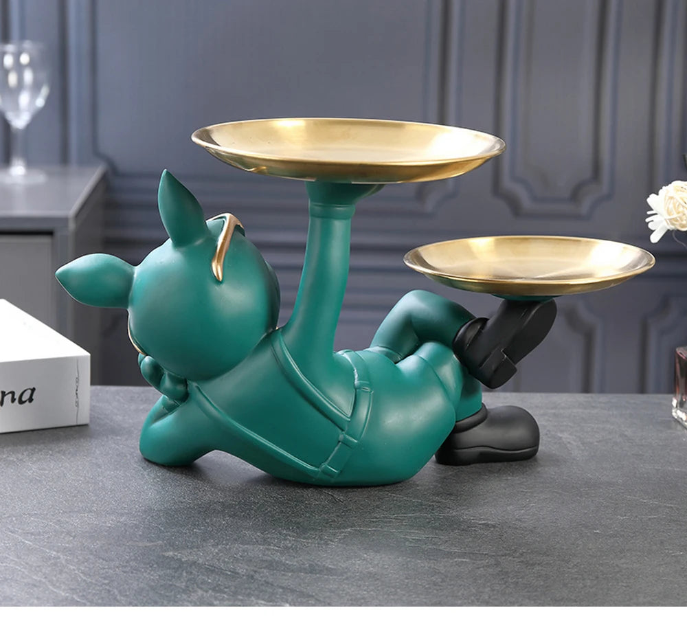 Bulldog Animal Figurines Cool Dog Statue Sculpture Decoration