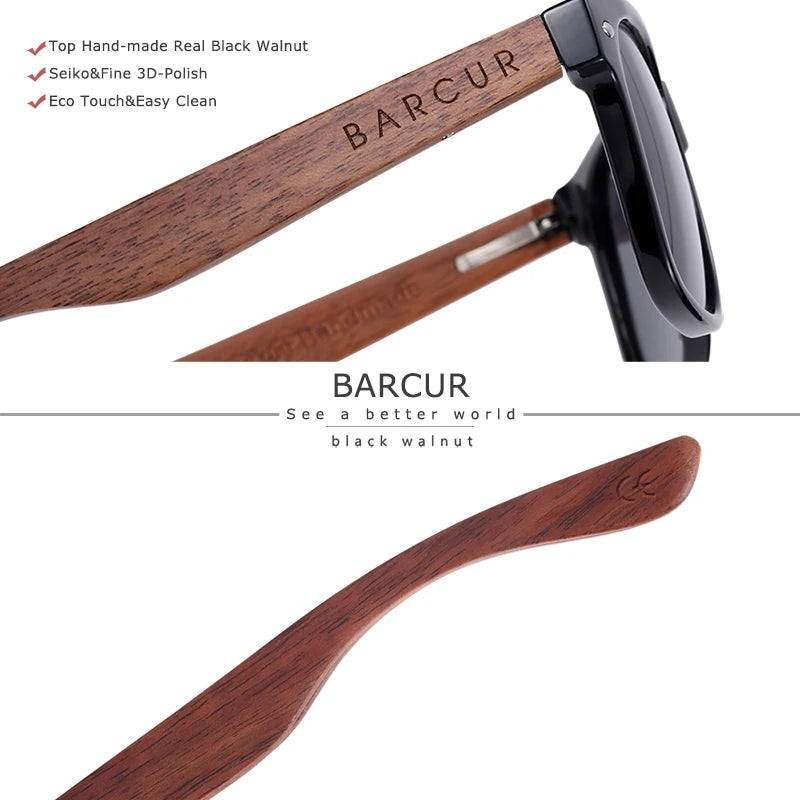 Black Walnut Sunglasses Wood Polarized Sunglasses Men