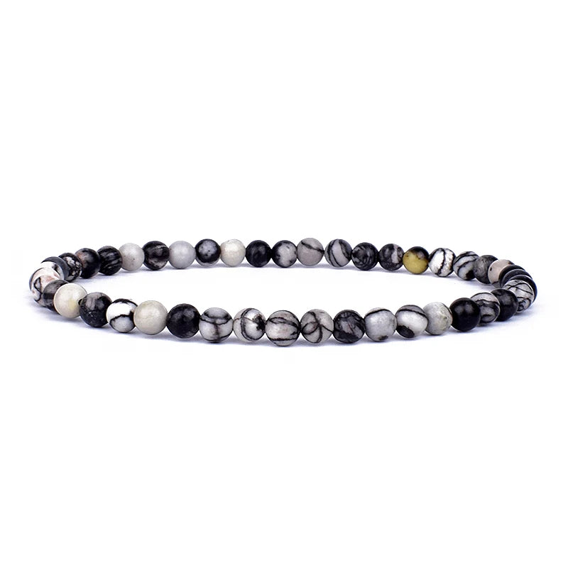 Mini Energy Charm Bracelet Natural Stone Beads Yoga Healing
