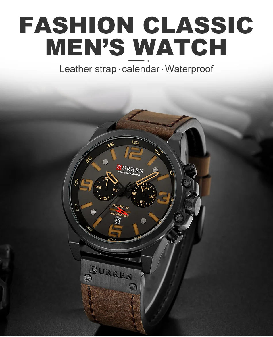 CURREN Mens Watches Top Luxury Brand Sport Wrist Watch
