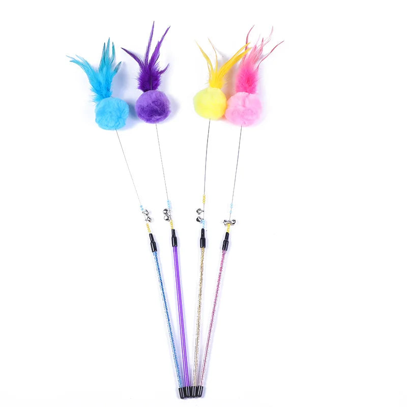 Funny Kitten Cat Teaser Interactive Toy Rod