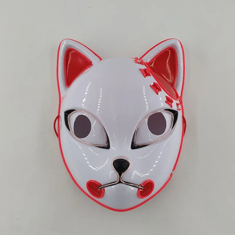 Glowing  Demon Slayer Mask Cosplay Japanese Cartoon