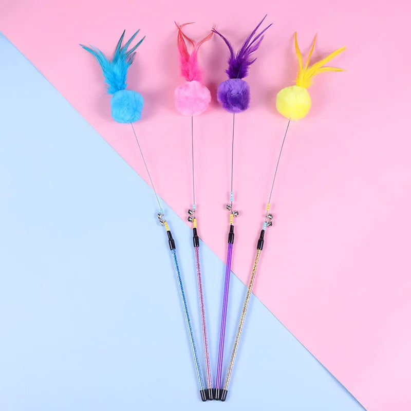 Funny Kitten Cat Teaser Interactive Toy Rod