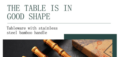 Natural Bamboo Handle Cutlery Set Tableware