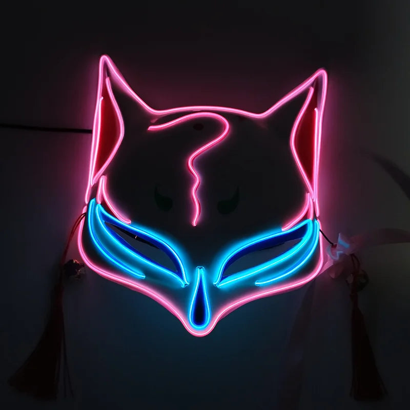 Glowing  Demon Slayer Mask Cosplay Japanese Cartoon
