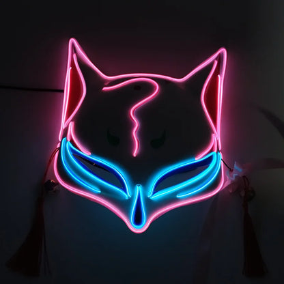Glowing  Demon Slayer Mask Cosplay Japanese Cartoon