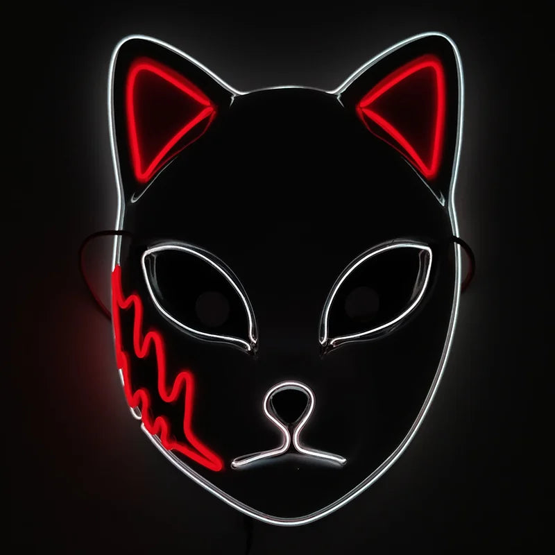 Glowing  Demon Slayer Mask Cosplay Japanese Cartoon