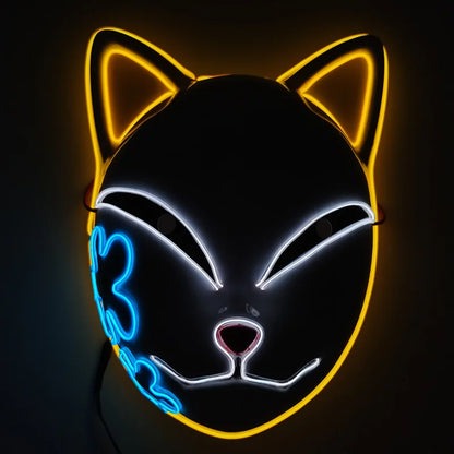 Glowing  Demon Slayer Mask Cosplay Japanese Cartoon