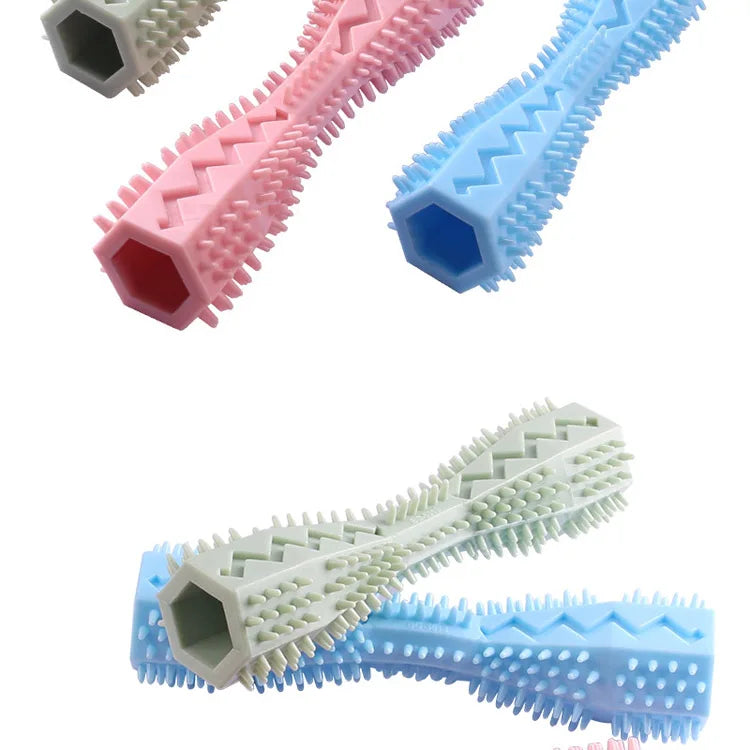 Dog Toothbrush Durable Dog Chew Toy Stick Soft Rubber