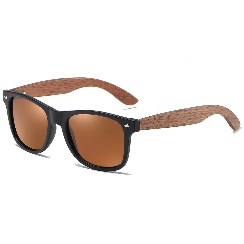 GM Handmade Walnut Wooden Eyewear Polarized Mirror Sunglasses