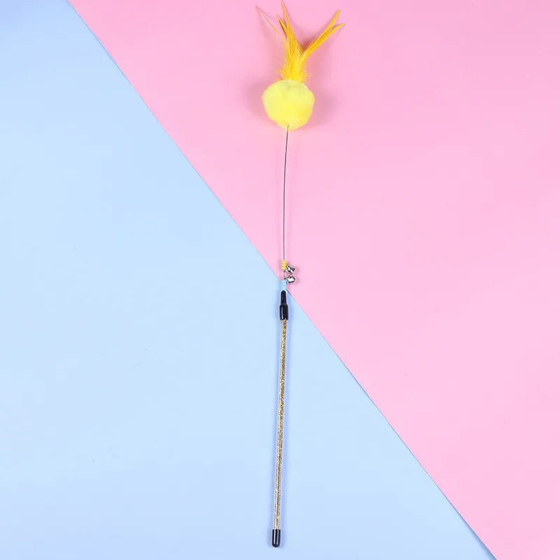 Funny Kitten Cat Teaser Interactive Toy Rod