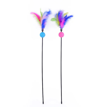 Funny Kitten Cat Teaser Interactive Toy Rod