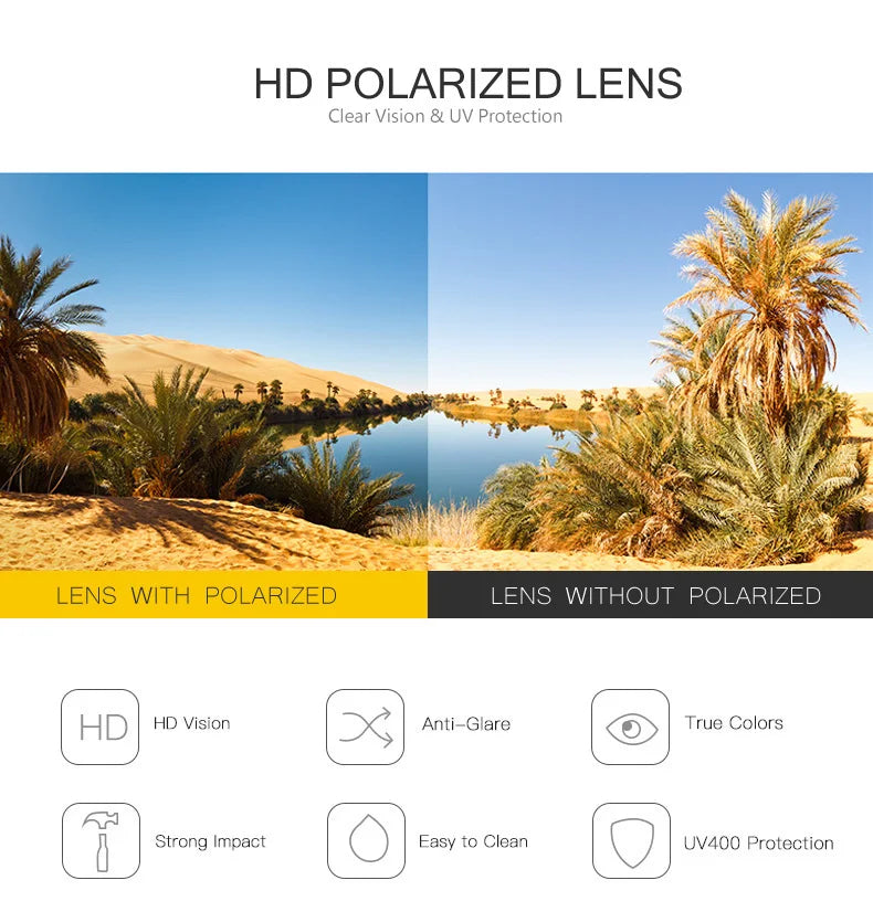 AOWEAR Mens Photochromic Polarized Rimless Sunglasses