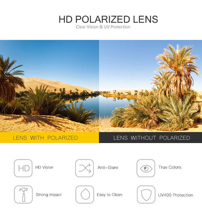 AOWEAR Mens Photochromic Polarized Rimless Sunglasses