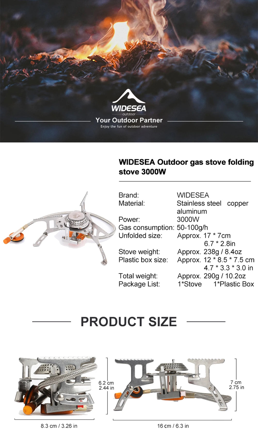 Camping Gas Stove Outdoor Tourist Burner