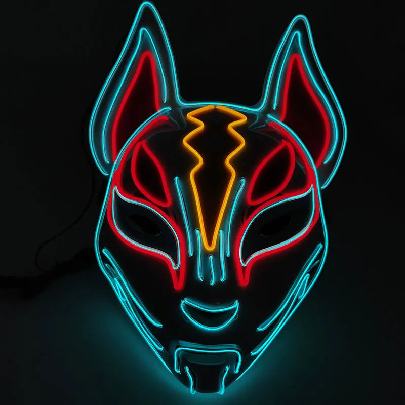 Glowing  Demon Slayer Mask Cosplay Japanese Cartoon