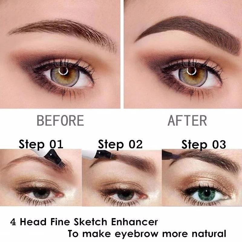 5 Colors Eyebrow Pencil Waterproof 4 Fork Tip Eyebrow