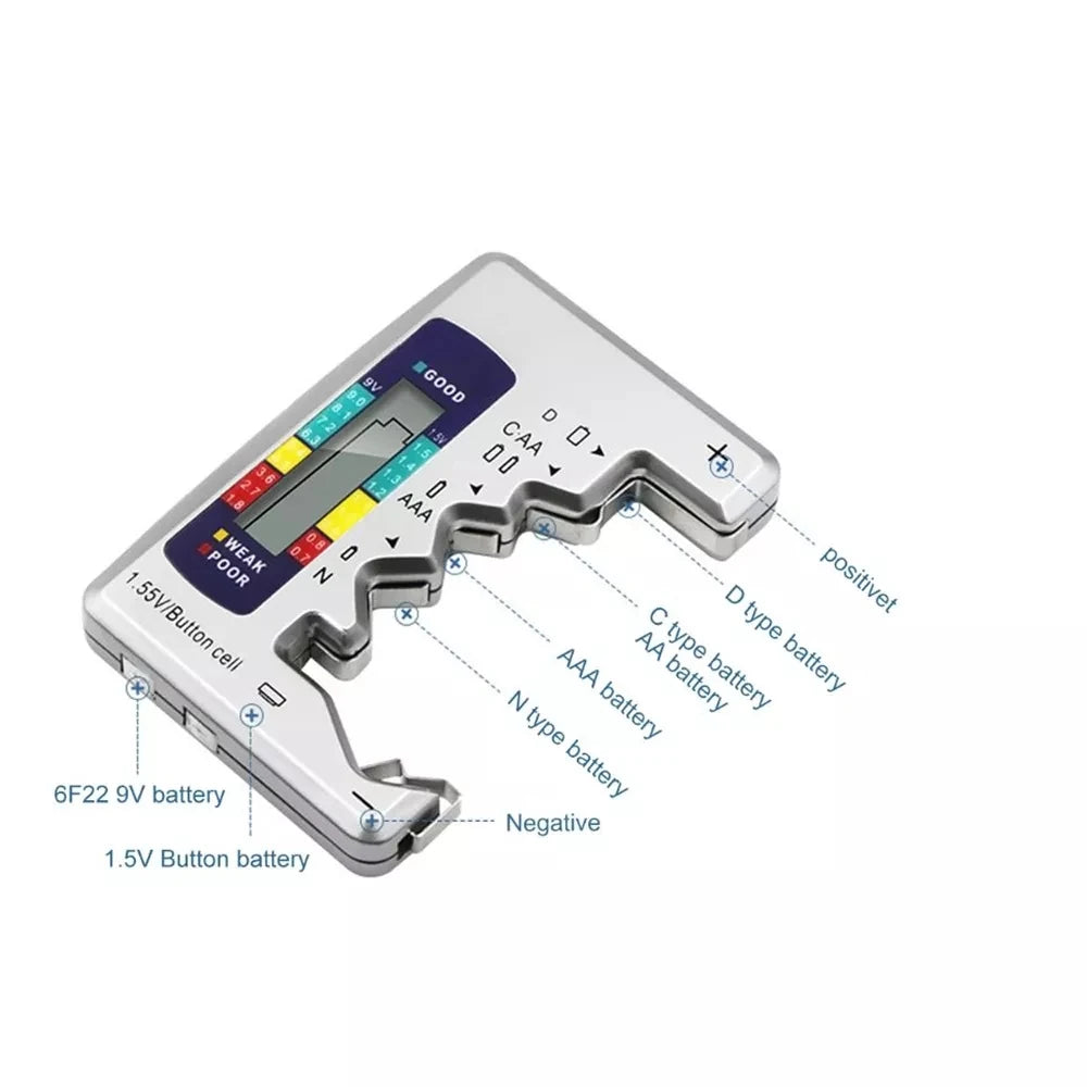 Digital Battery Tester LCD Display Button Cell Battery