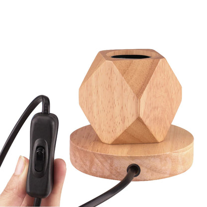 Modern Wood Table Lamps E27 Retro Desk Decora Light