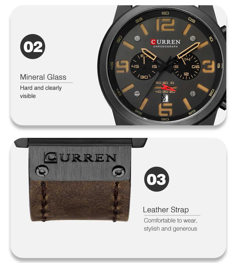 CURREN Mens Watches Top Luxury Brand Sport Wrist Watch