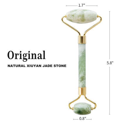100% Natural Stone Gua Sha & Jade Roller Set