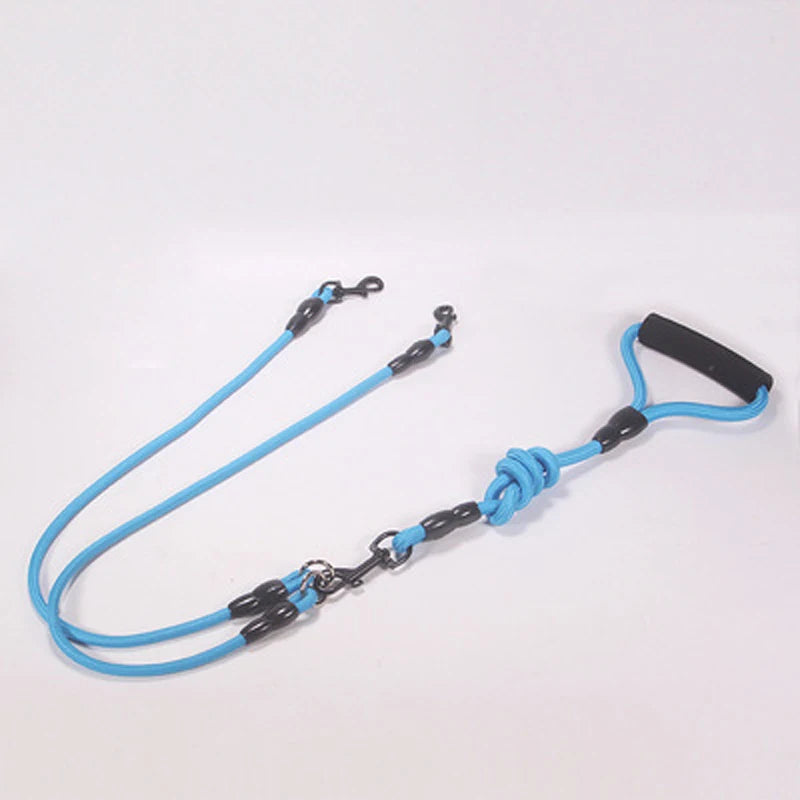 Pet Dog Leash Nylon Rope Double Dual Two Heads Dogs Leash