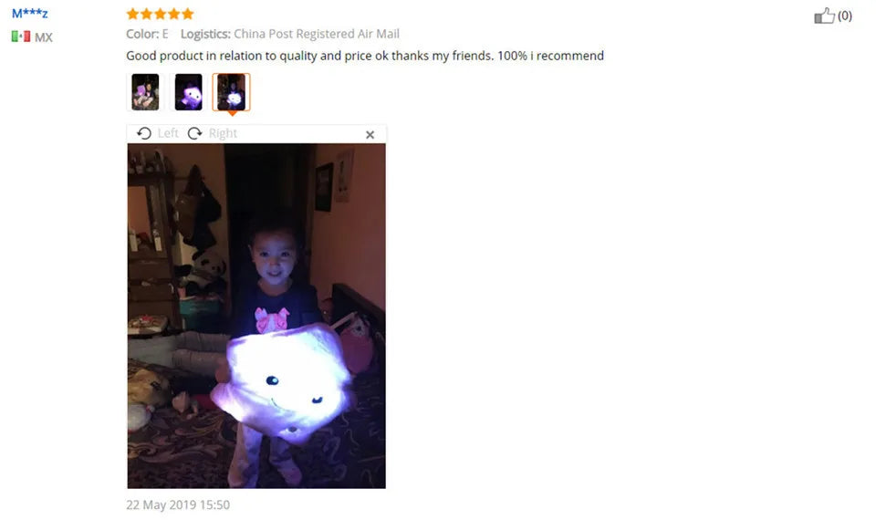 Creative Toy Luminous Pillow Soft Stuffed Plush Glowing