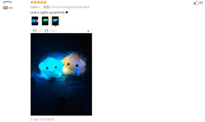 Creative Toy Luminous Pillow Soft Stuffed Plush Glowing