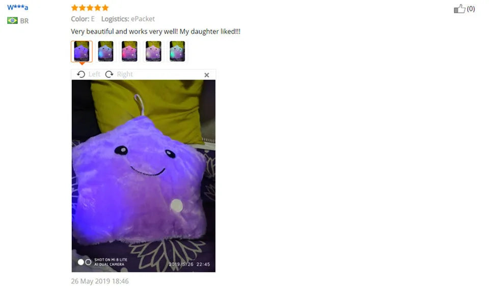 Creative Toy Luminous Pillow Soft Stuffed Plush Glowing