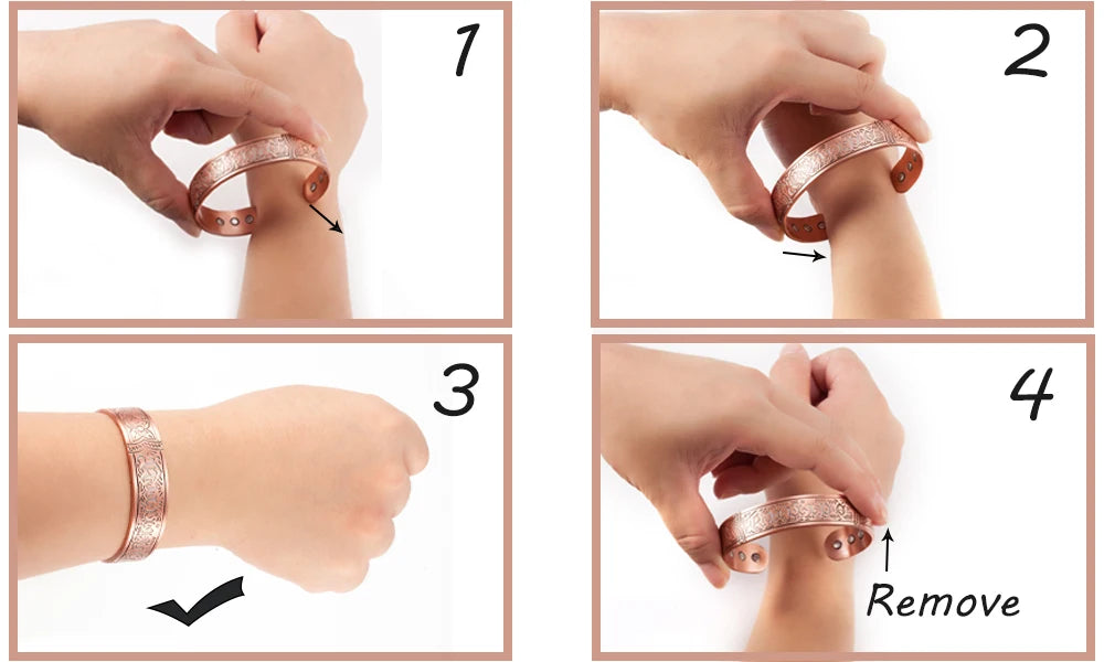 Vinterly Twisted  Magnetic Therapy Adjustable Wide Bangles